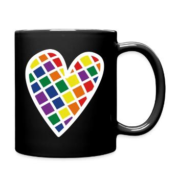 Fierté arc-en-ciel du cœur - Mug uni - noir - Droite
