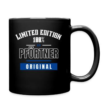 Limited Edition 100% - Pförtner - Original - Tasse einfarbig - Schwarz - Rechts