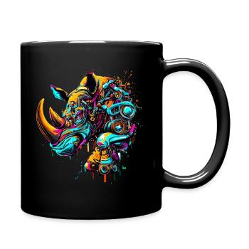 Rhinocéros coloré créatif mécanique - Mug uni - noir - Droite