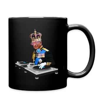 DJ King Charles III Coronation, new King DJ - Full Colour Mug - black - Right