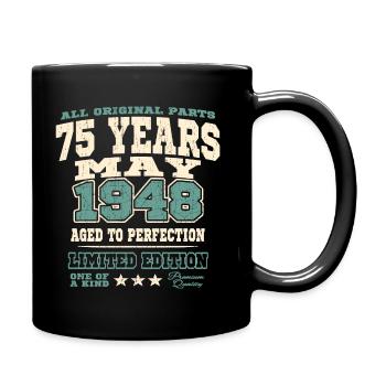Aged to perfection may 1948 - 75 years old - Full Colour Mug - black - Right