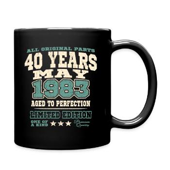 Aged to perfection may 1983 - 40 years old - Full Colour Mug - black - Right
