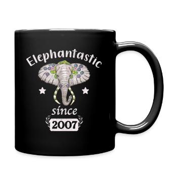 Elephantastic since 2007, elephant head decorated - Full Colour Mug - black - Right
