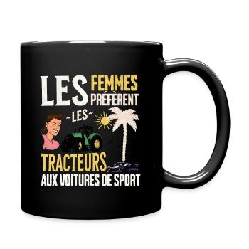 Femmes Préfèrent les Tracteurs, Humour Agriculteur - Mug uni - noir - Droite