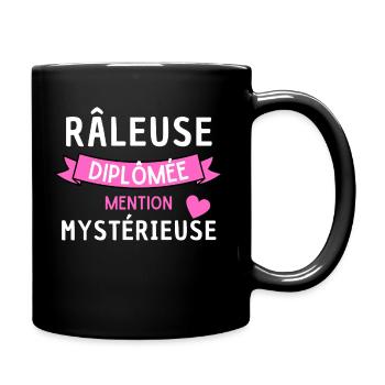 Râleuse diplômée mention Mystérieuse Humour - Mug uni - noir - Droite