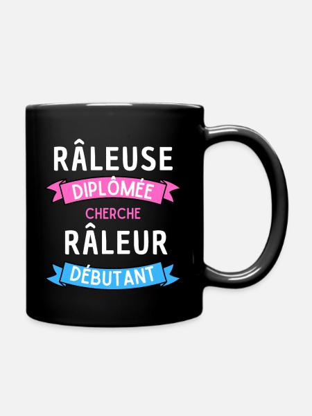 Râleuse diplômée cherche Râleur débutant Humour - Mug uni - noir
