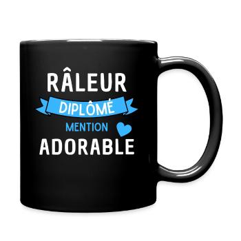 Râleur diplômé mention Adorable Idée pour papa - Mug uni - noir - Droite