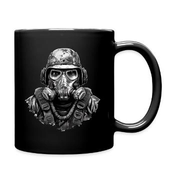 Masque de guerre du soldat - Mug uni - noir - Droite