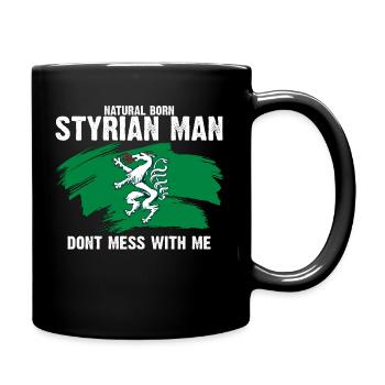 natural born styrian man - born in Styria - Full Colour Mug - black - Right