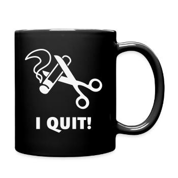 I Quit! (Ex-Smoker / Stop Smoking / White) - Full Colour Mug - black - Right