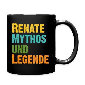 Renate, die Frau der Mythos die Legende. Vintage - Tasse einfarbig - Schwarz - Rechts