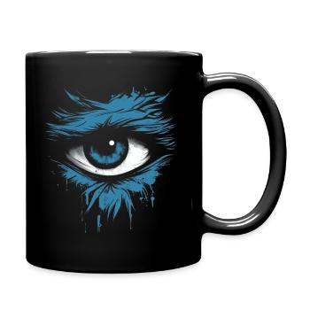 Das geheimnisvolle Auge. Ein Blick aus der Dunkelheit. - Tasse einfarbig - Schwarz - Rechts