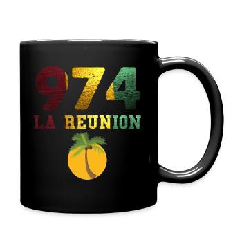 974 la Réunion Cadeau Rasta Rastafari - Mug uni - noir - Droite