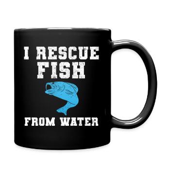 Je sauve des poissons de l’eau Fischer - Mug uni - noir - Droite