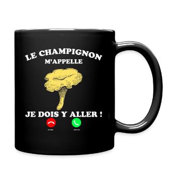Le champignon cadeau humour passion girolle - Mug uni - noir - Droite