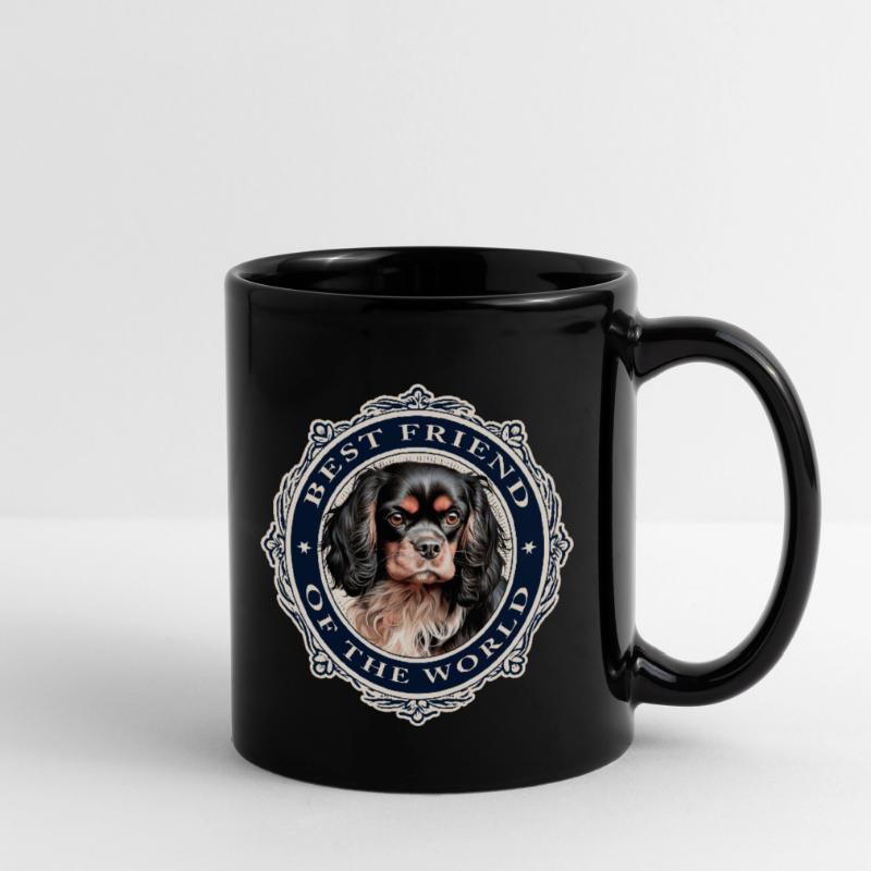 Bester Freund der Welt Cavalier Schwarz &; Hellbraun Tasse einfarbig