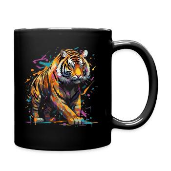 Tigre en colère. Fureur à la graffiti. - Mug uni - noir - Droite