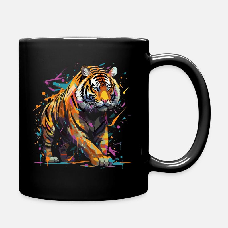 Wütender Tiger. Wut im Graffiti-Stil. - Tasse einfarbig - Schwarz