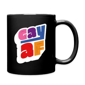 Gay af regenbogen design - Tasse einfarbig - Schwarz - Rechts