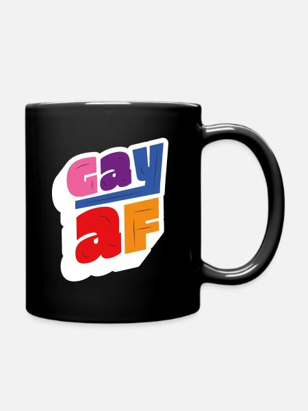 Gay af regenbogen design - Tasse einfarbig - Schwarz