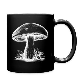 Dessin vintage de champignon - Mug uni - noir - Droite
