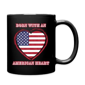 Born with an American Heart - Tasse einfarbig - Schwarz - Rechts