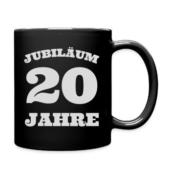 Jubiläum Dienstjubiläum 20 Jahre Firmenjubiläum - Tasse einfarbig - Schwarz - Rechts