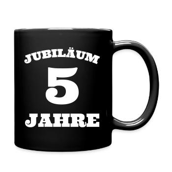Jubiläum Dienstjubiläum 5 Jahre Firmenjubiläum - Tasse einfarbig - Schwarz - Rechts