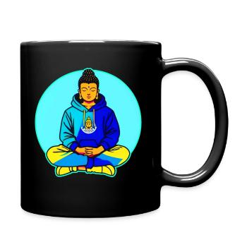Bouddha en position de yoga avec sweat à capuche coloré - Mug uni - noir - Droite
