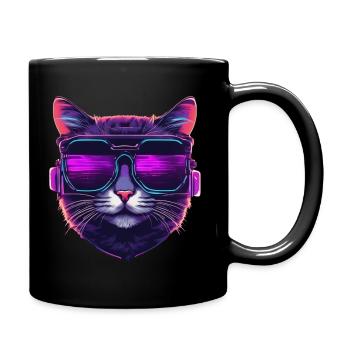 Coole Katze - Tasse einfarbig - Schwarz - Rechts