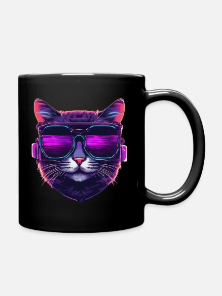 Coole Katze - Tasse einfarbig - Schwarz