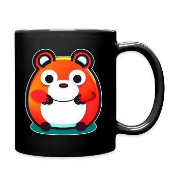 Niedlicher süßer dicker Hamster - Tasse einfarbig - Schwarz - Rechts