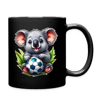 Mignon koala australien avec ballon de football - Mug uni - noir - Droite