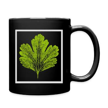 Feuille / groseille à maquereau - Avec cadre - Mug uni - noir - Droite