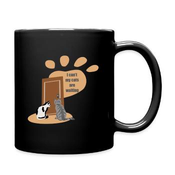 I can’t my cats are waiting - Mug uni - noir - Droite