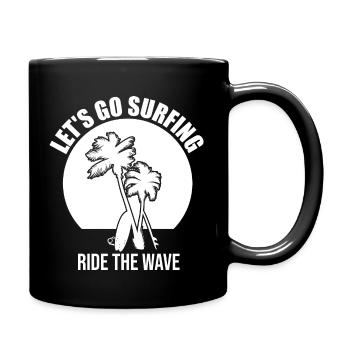 Surfing Surfboard Surfer Wassersport - Tasse einfarbig - Schwarz - Rechts