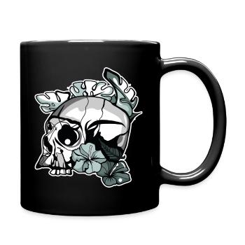 Floral Skull - Tasse einfarbig - Schwarz - Rechts