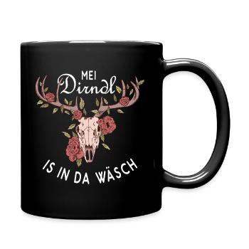Dirndl Wäsch Oktober Hirschgeantler - Mug uni - noir - Droite