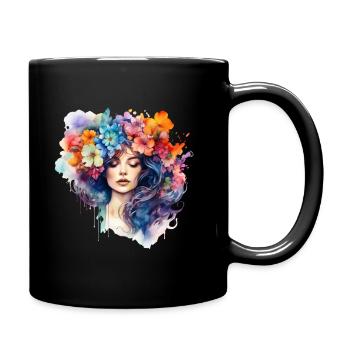 Blossom Magic Watercolor T-Shirt for Women - Full Colour Mug - black - Right