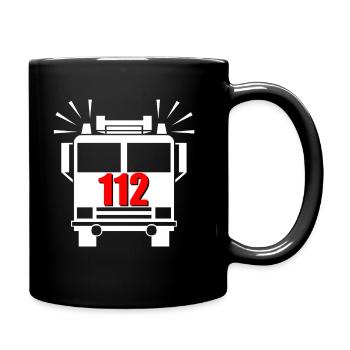 112 Auto - Tasse einfarbig - Schwarz - Rechts