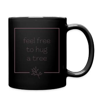 Hug a tree - lila - Tasse einfarbig - Schwarz - Rechts