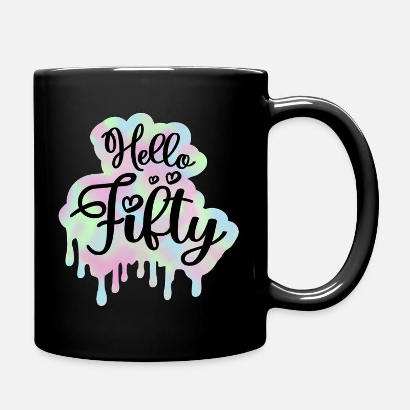 Feiern Sie den 50. Geburtstag der Frau 50 Jahre Batiken - Tasse einfarbig - Schwarz