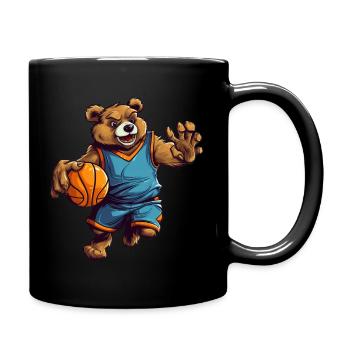 Ours de basket-ball - Mug uni - noir - Droite