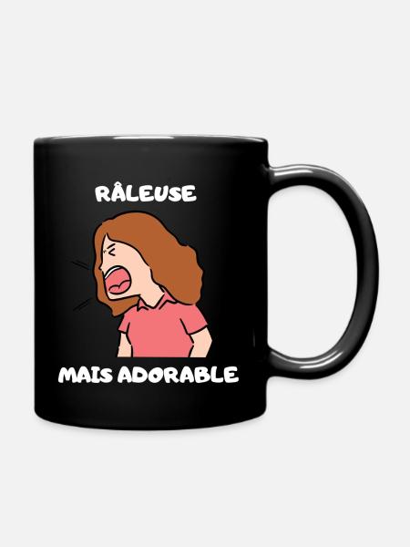 Raleuse mais adorable. Cadeau Humour - Mug uni - noir