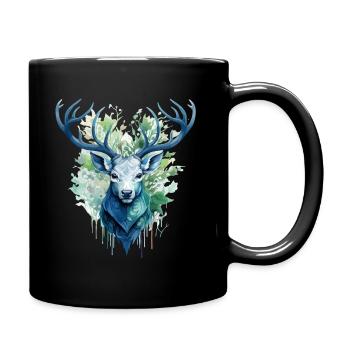 Cerf - Mug uni - noir - Droite