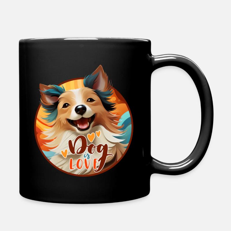 Dog is LOVE - Tasse einfarbig - Schwarz