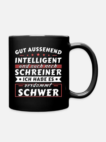 Gut aussehend intelligent - Schreiner Edition - Tasse einfarbig - Schwarz