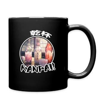 Japanischer Sake - Anime Shirt - Tasse einfarbig - Schwarz - Rechts