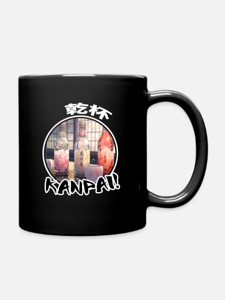 Japanischer Sake - Anime Shirt - Tasse einfarbig - Schwarz
