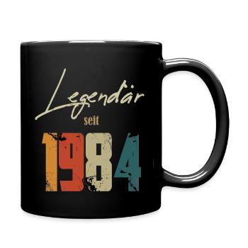 Legendär seit 1984 - Tasse einfarbig - Schwarz - Rechts